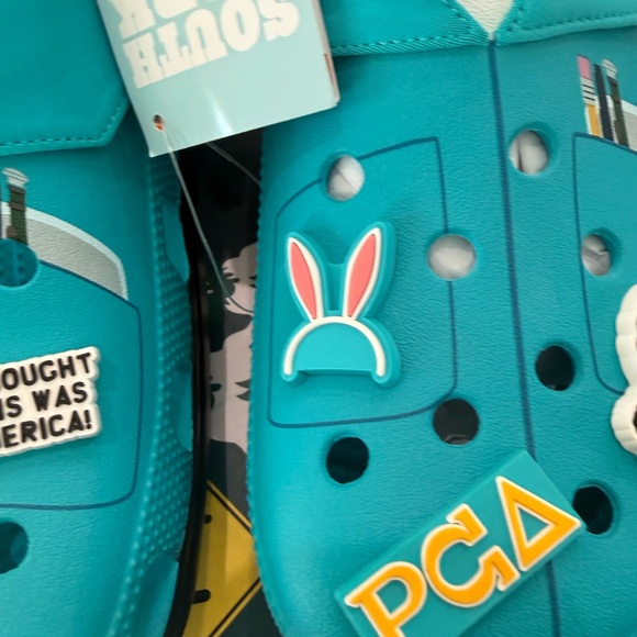 New mens Sz 9 CROCS Teal Clogs South Park Randy main image 4